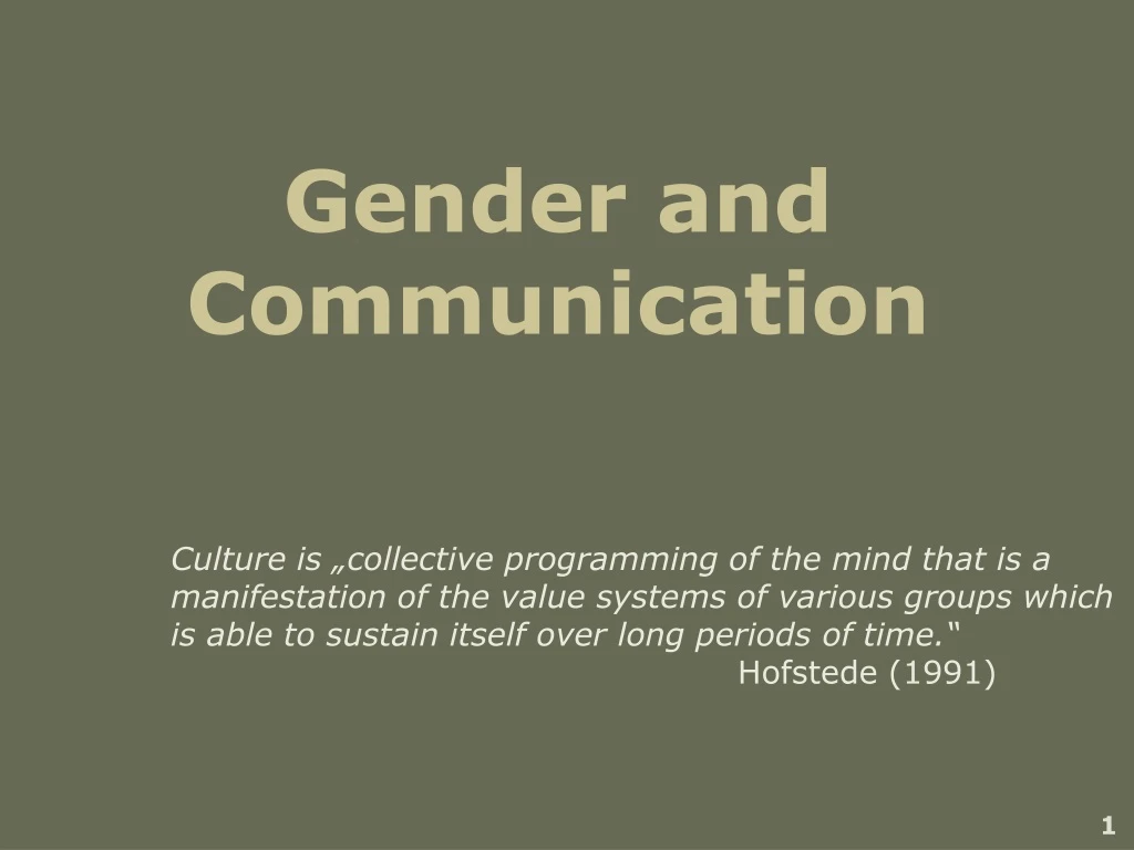 gender and communication