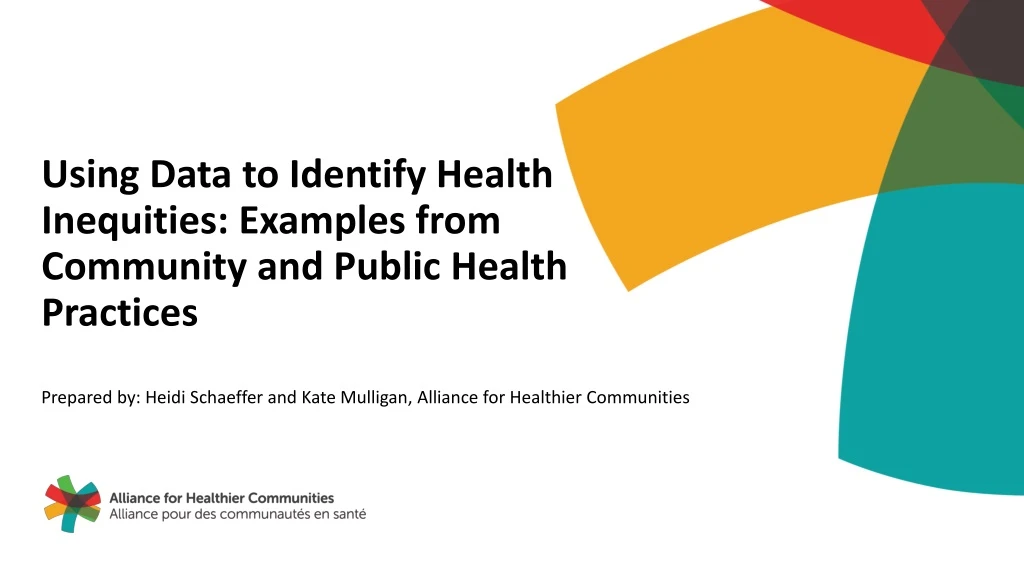 using data to identify health inequities examples from community and public health practices