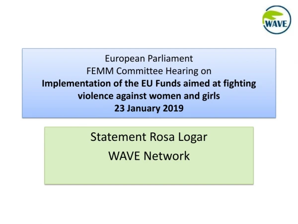 Statement Rosa Logar WAVE Network