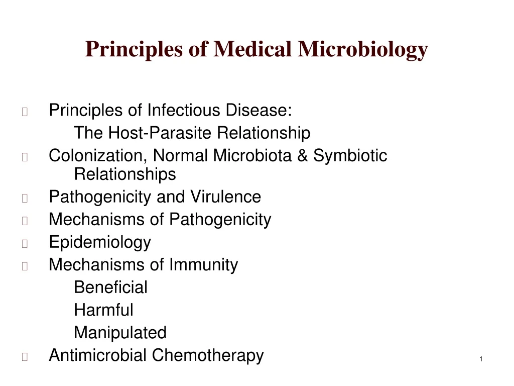 principles of medical microbiology