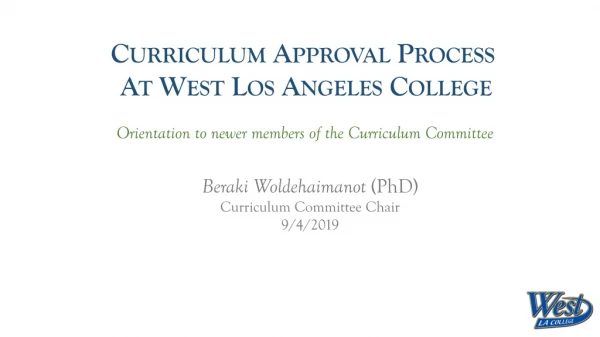 Curriculum Approval Process At West Los Angeles College