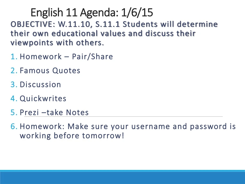 english 11 agenda 1 6 15