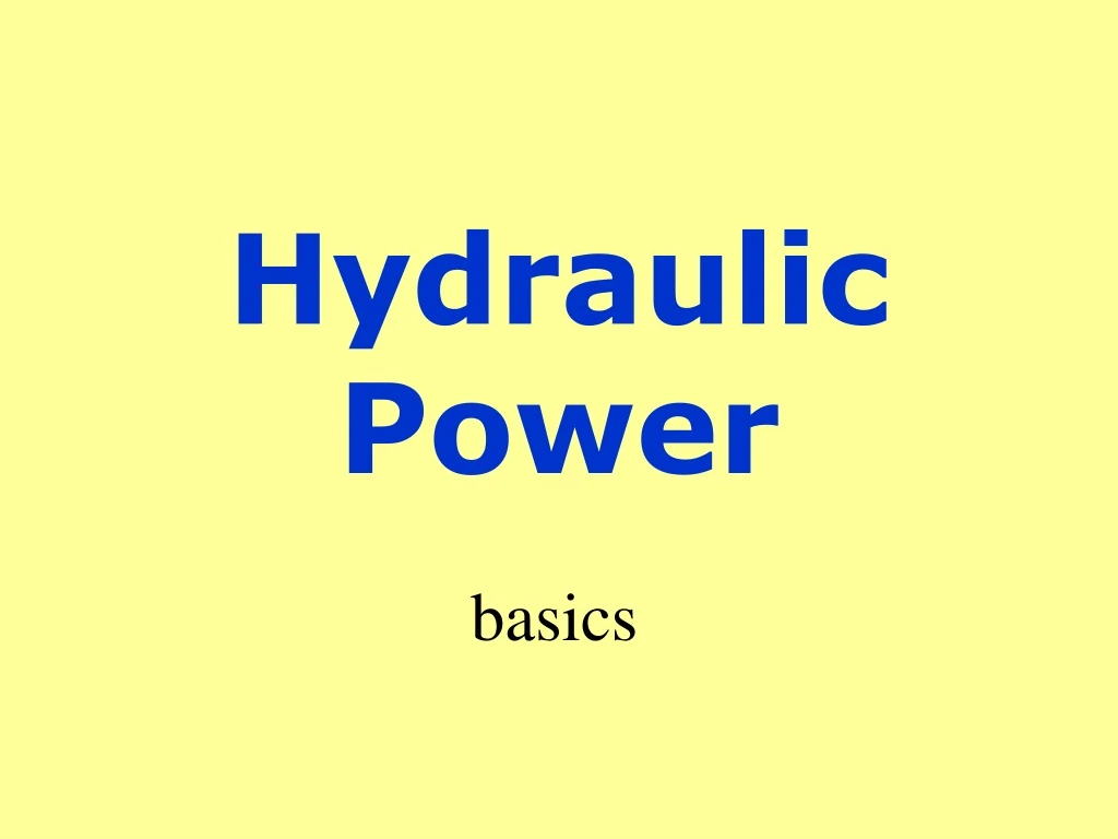 hydraulic power