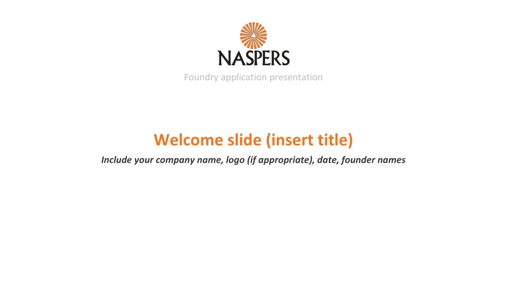 welcome slide insert title