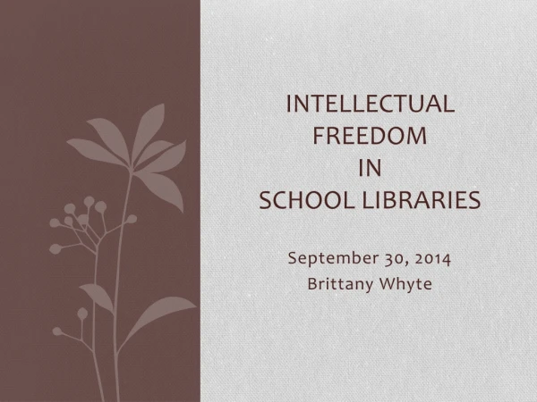 Intellectual Freedom in School Libraries