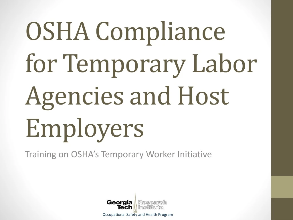 osha compliance for temporary labor agencies and host employers