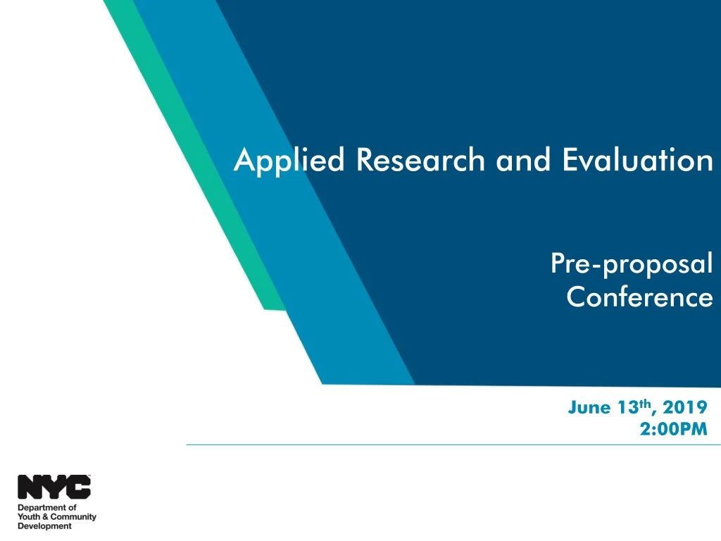 applied research and evaluation pre proposal conference