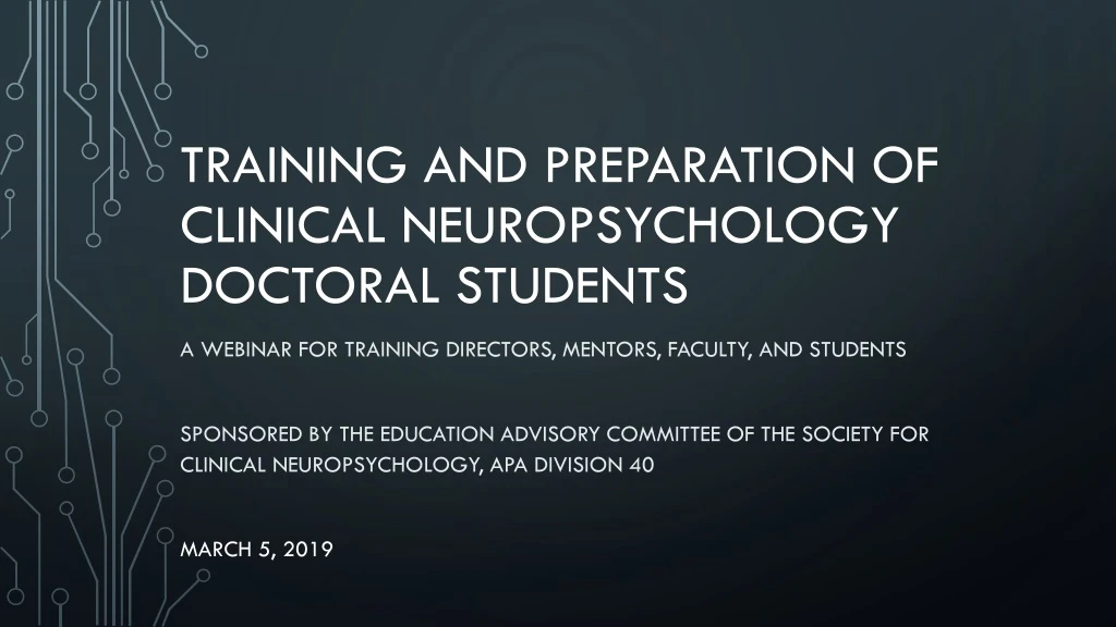 training and preparation of clinical neuropsychology doctoral students