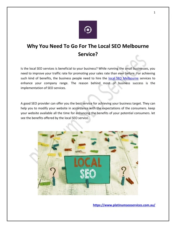Why You Need To Go For The Local SEO Melbourne Service?