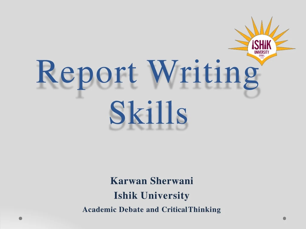 powerpoint presentation on report writing skills
