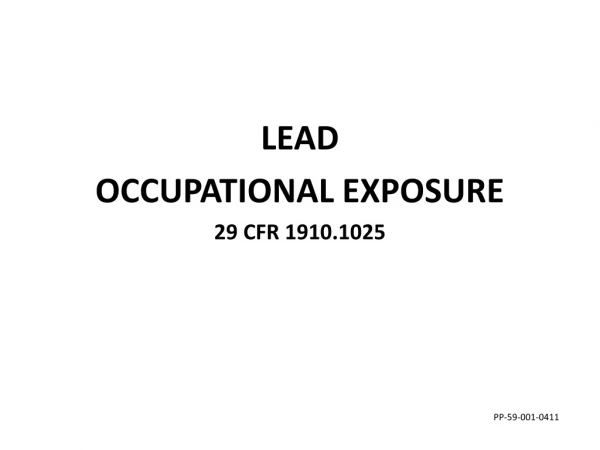 LEAD OCCUPATIONAL EXPOSURE 29 CFR 1910.1025