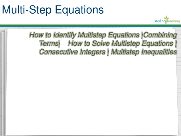 Multi-Step Equations