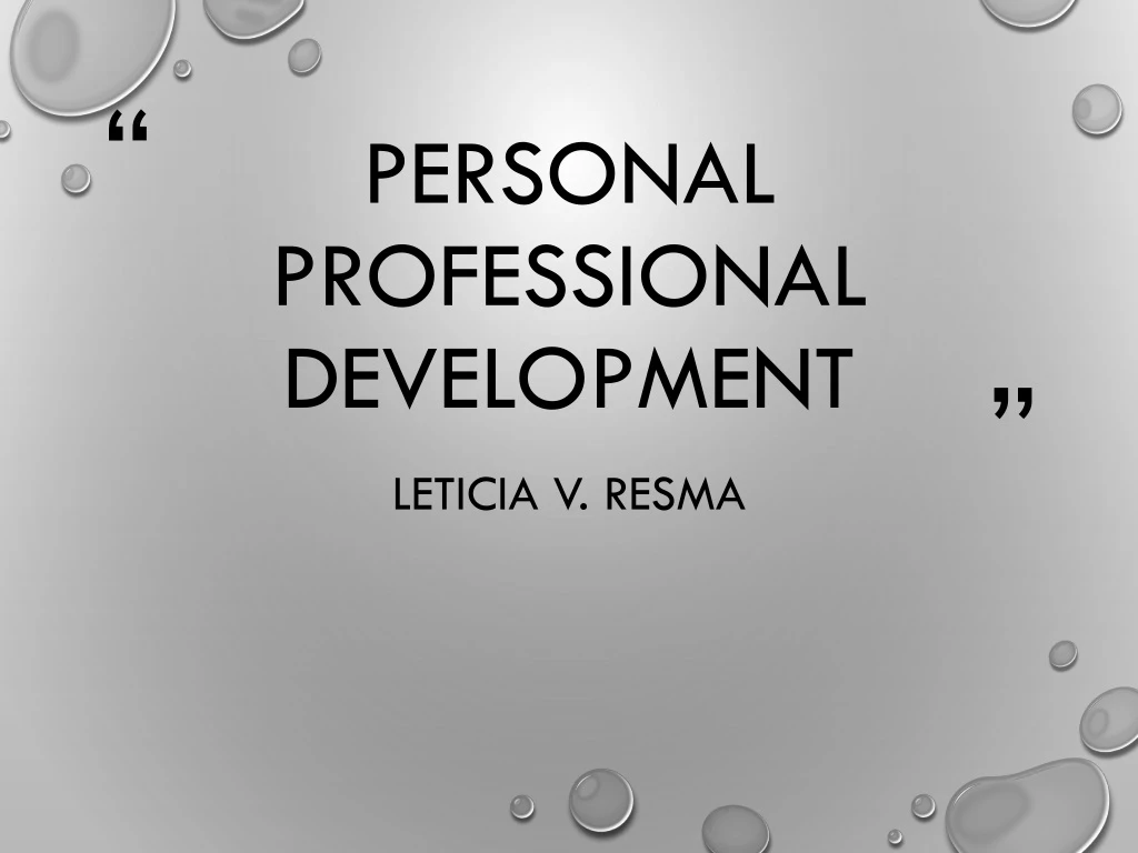 personal professional development