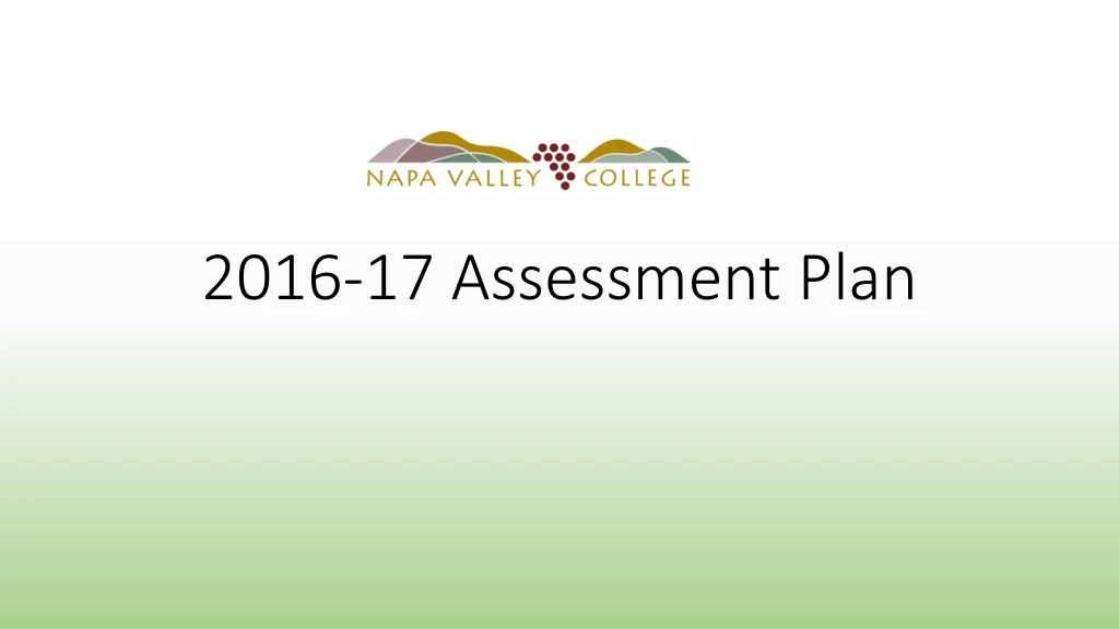 2016 17 assessment plan