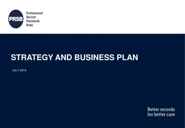 Strategy and business plan