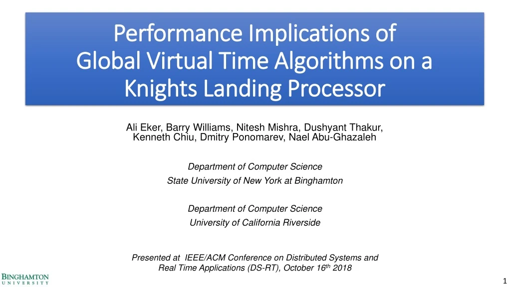performance implications of global virtual time