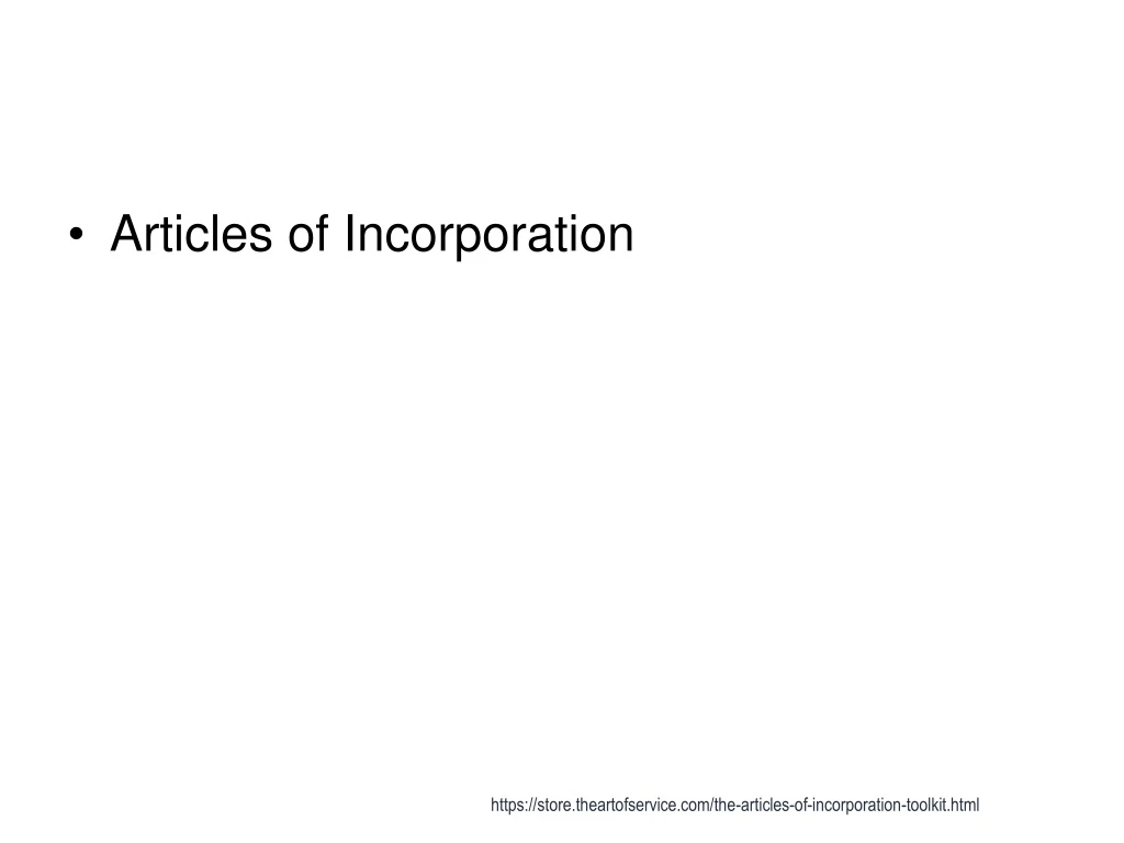 articles of incorporation