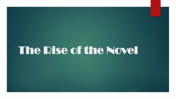 The Rise of the Novel