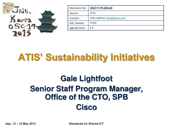 ATIS’ Sustainability Initiatives