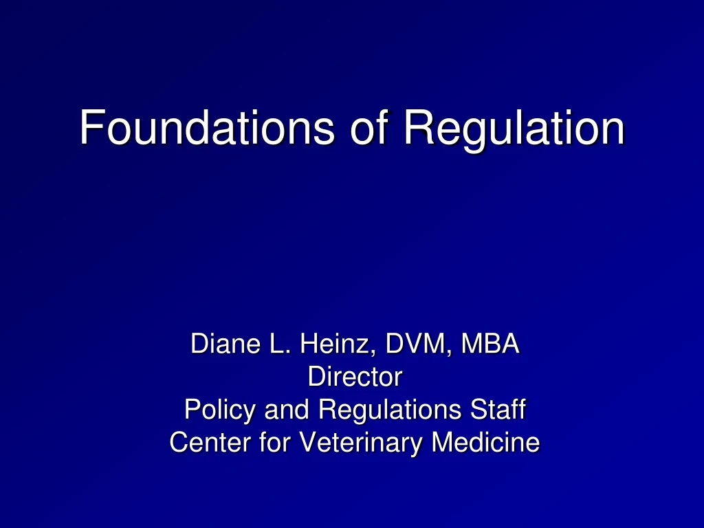 foundations of regulation