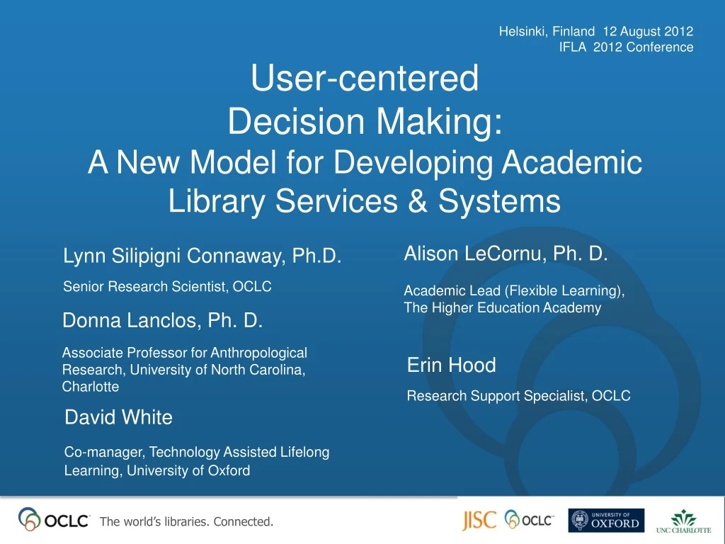 user centered decision making a new model for developing academic library services systems