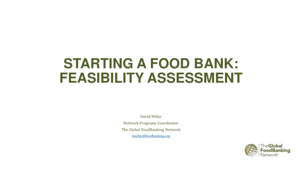 Starting A Food Bank: Feasibility Assessment