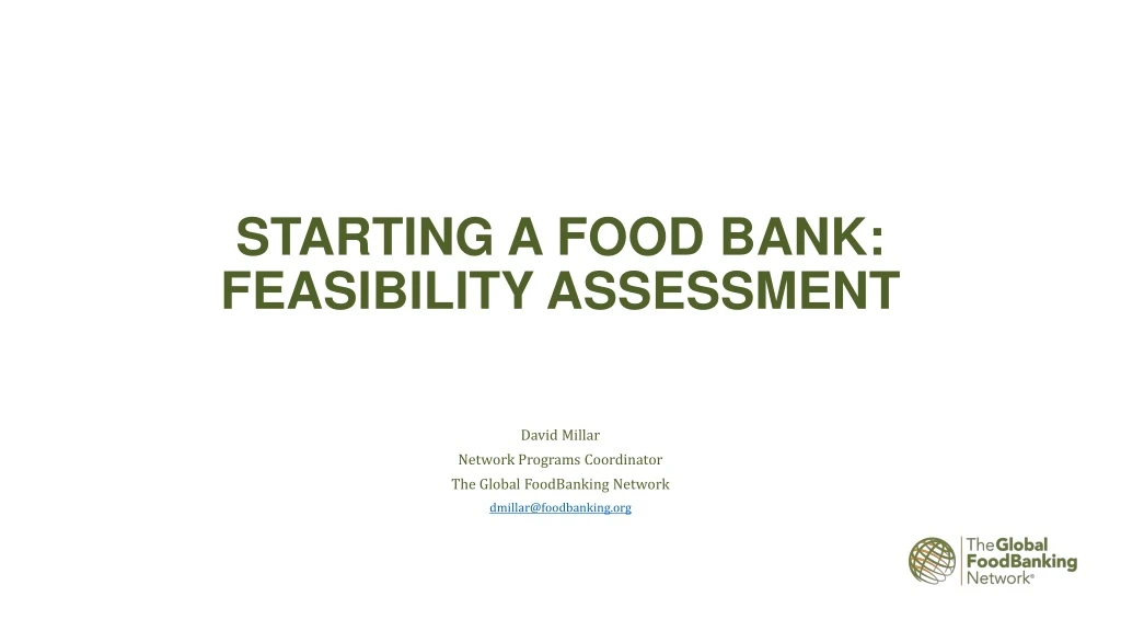 starting a food bank feasibility assessment