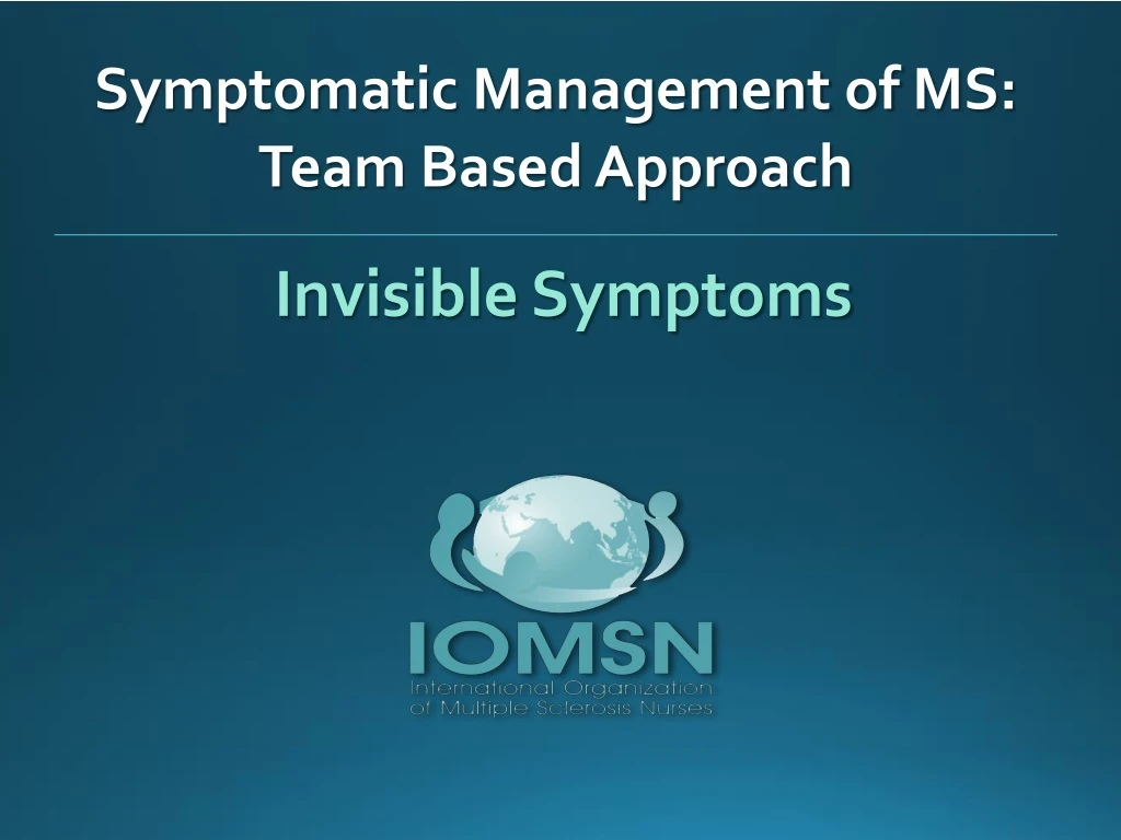 symptomatic management of ms team based approach