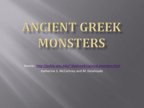 Ancient Greek Monsters