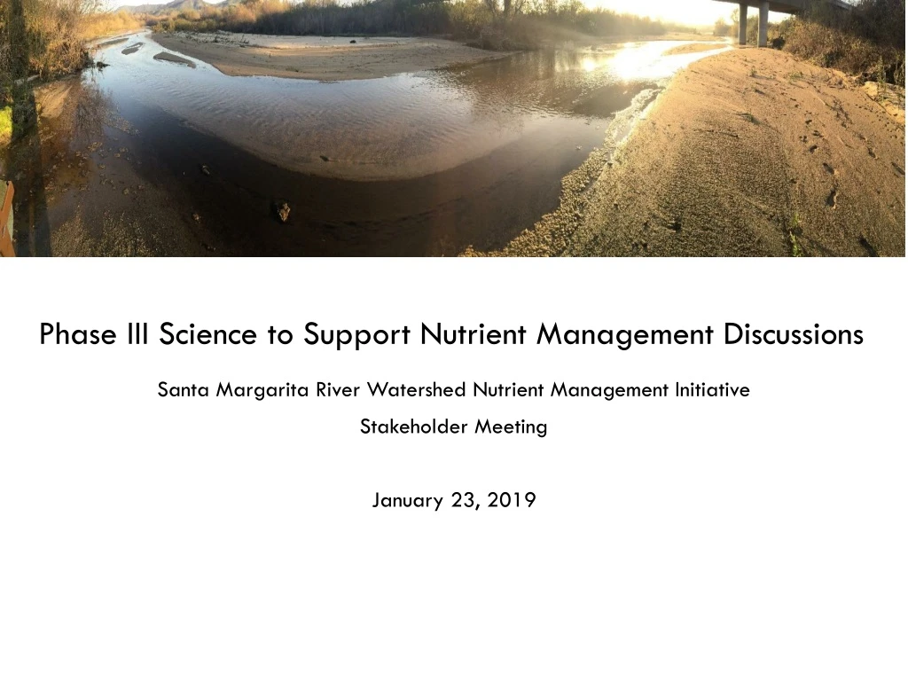 phase iii science to support nutrient management discussions