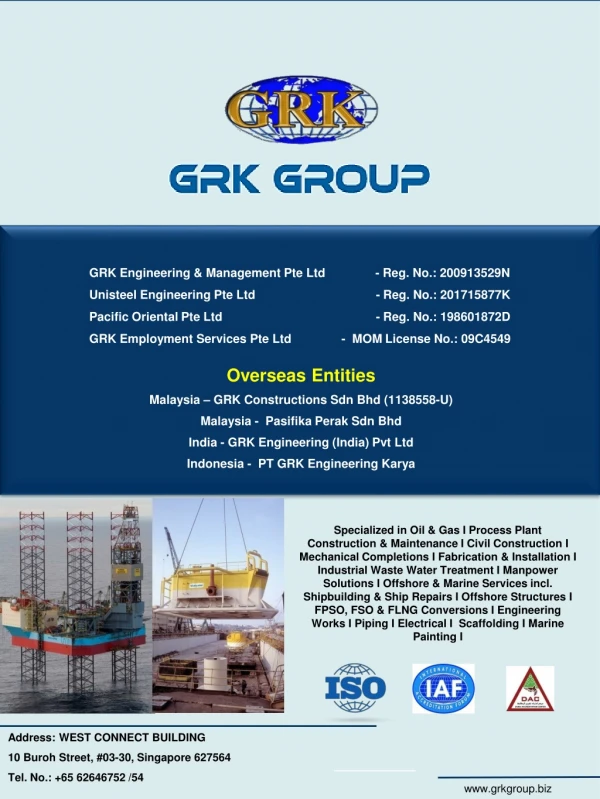 GRK Engineering &amp; Management Pte Ltd - Reg. No.: 200913529N