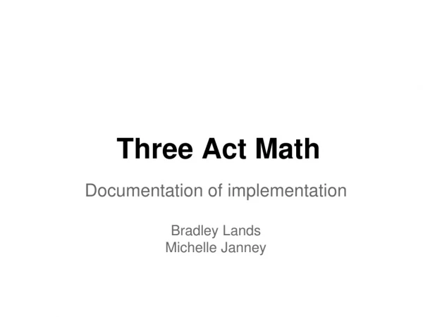 Three Act Math