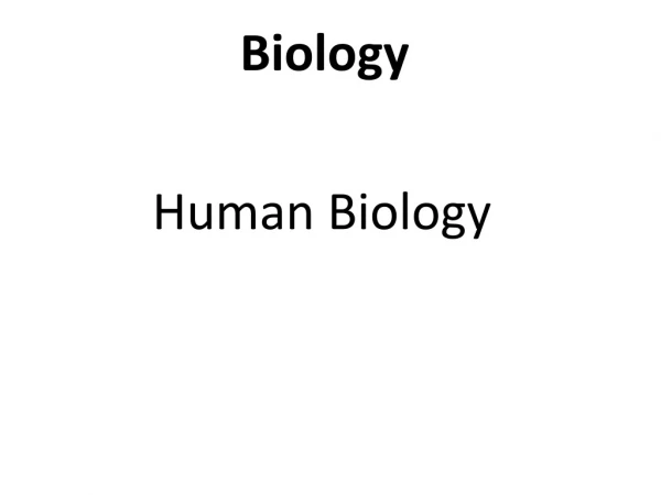 Biology Human Biology