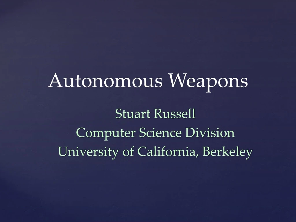 autonomous weapons