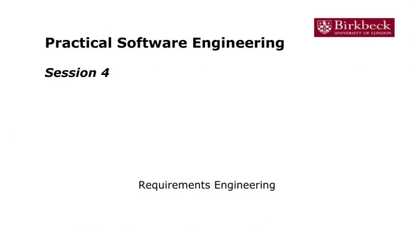 Practical Software Engineering Session 4