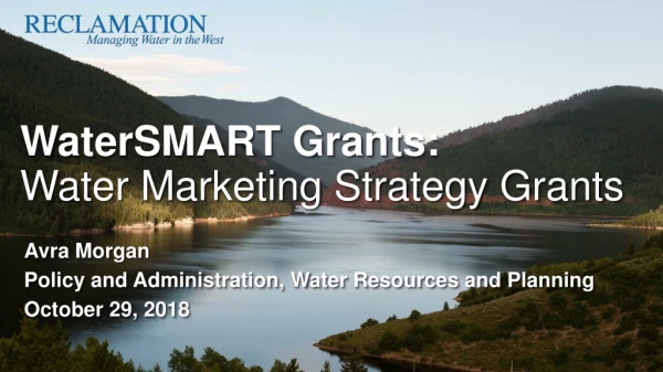 WaterSMART Grants: Water Marketing Strategy Grants