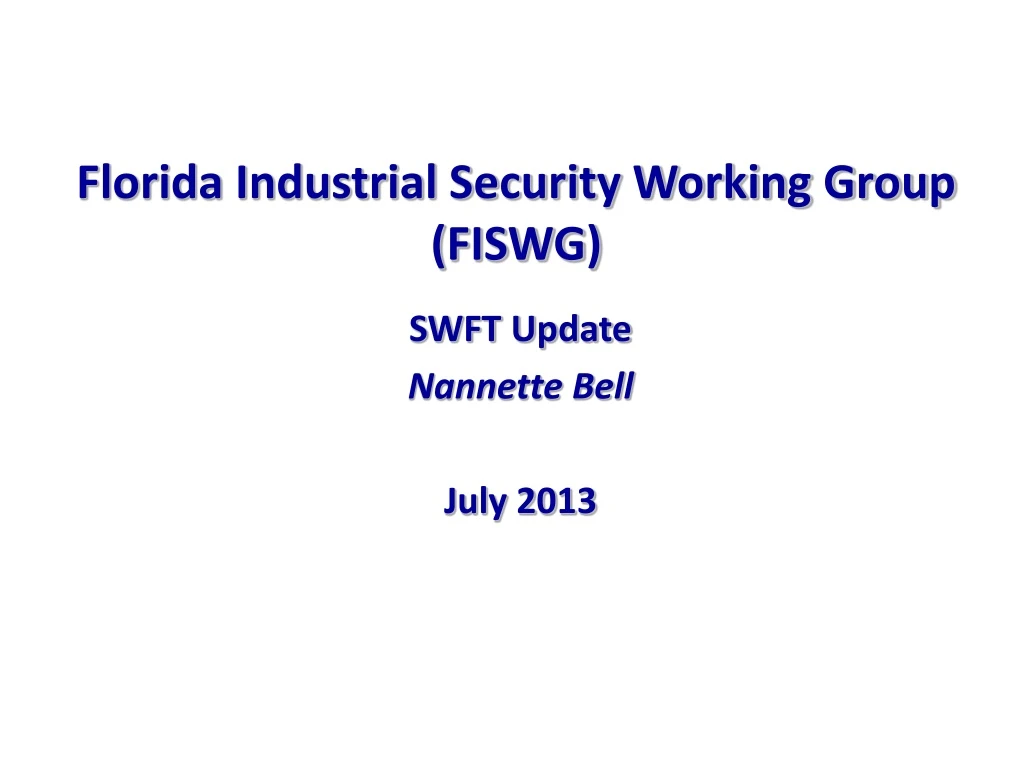 florida industrial security working group fiswg
