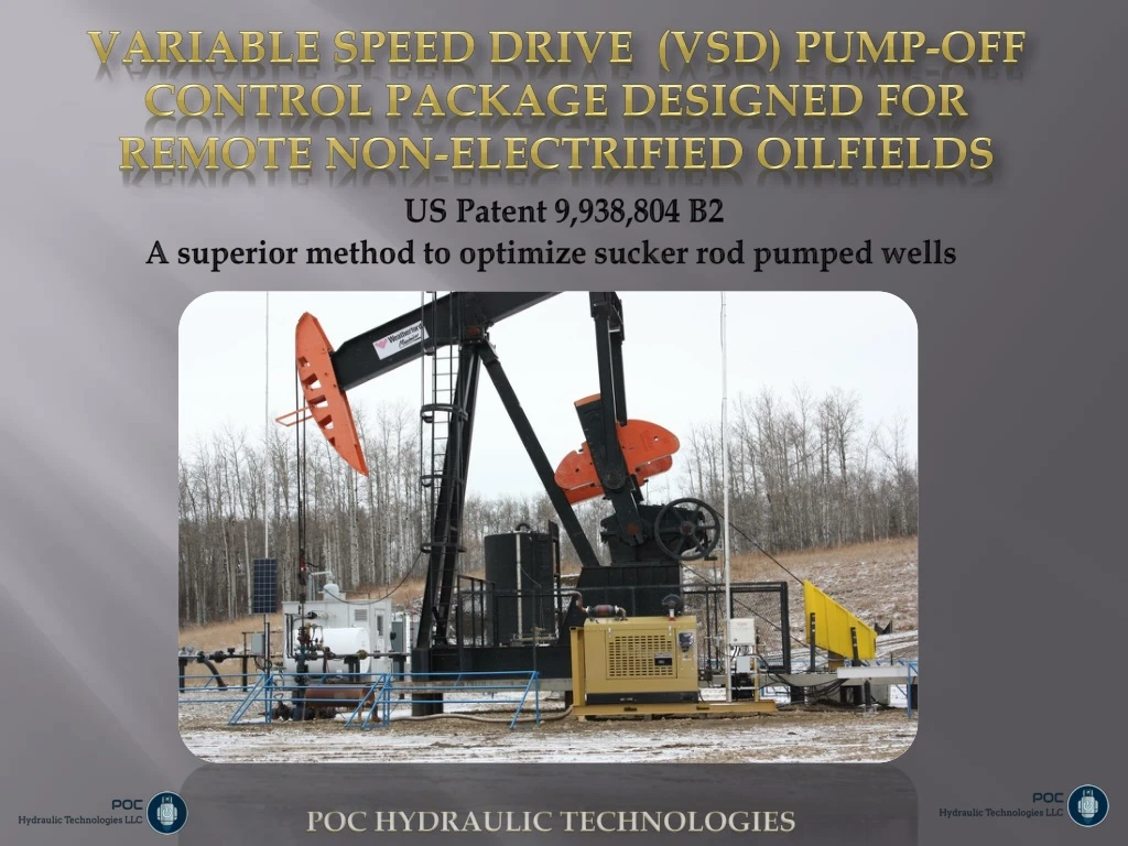 variable speed drive vsd pump off control package designed for remote non electrified oilfields