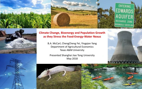 Climate Change, Bioenergy and Population Growth as they Stress the Food-Energy-Water Nexus