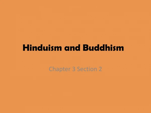 Hinduism and Buddhism