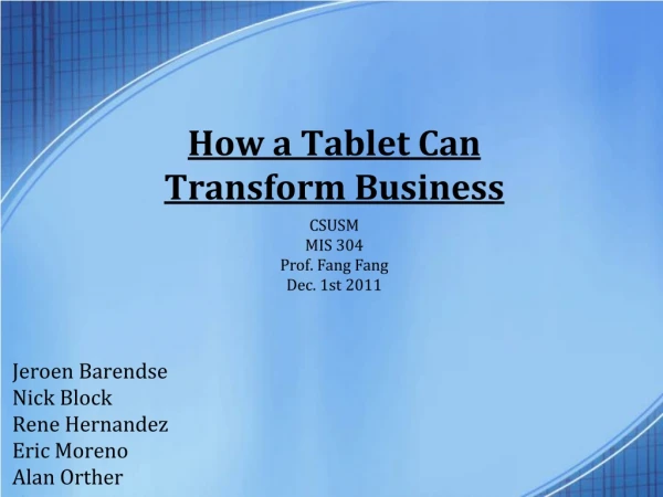 How a Tablet Can Transform Business