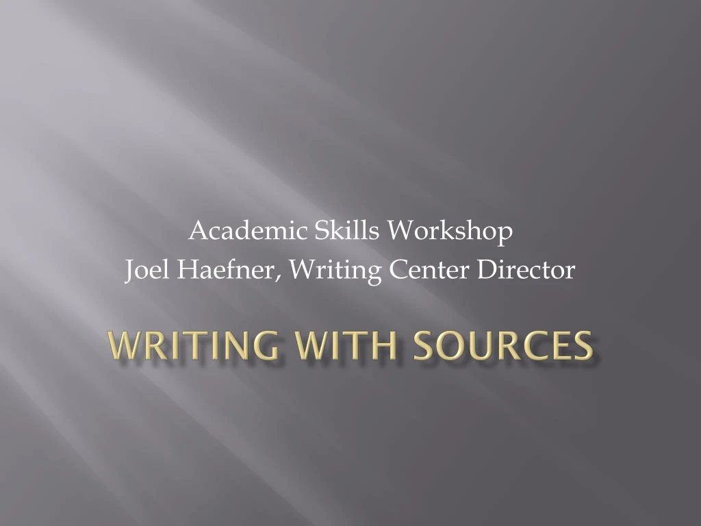 writing with sources