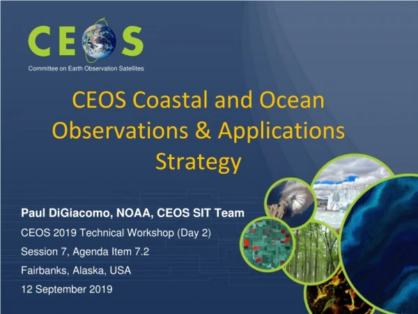 CEOS Coastal and Ocean Observations &amp; Applications Strategy