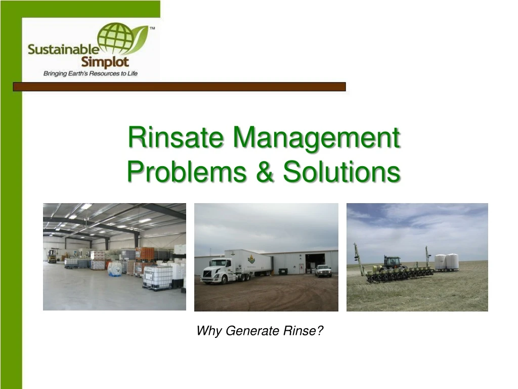 rinsate management problems solutions