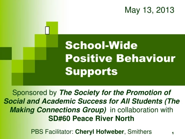 School-Wide Positive Behaviour Supports