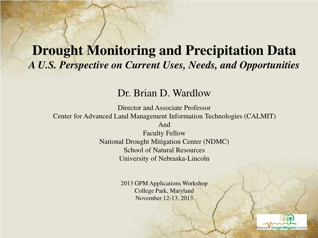 drought monitoring and precipitation data