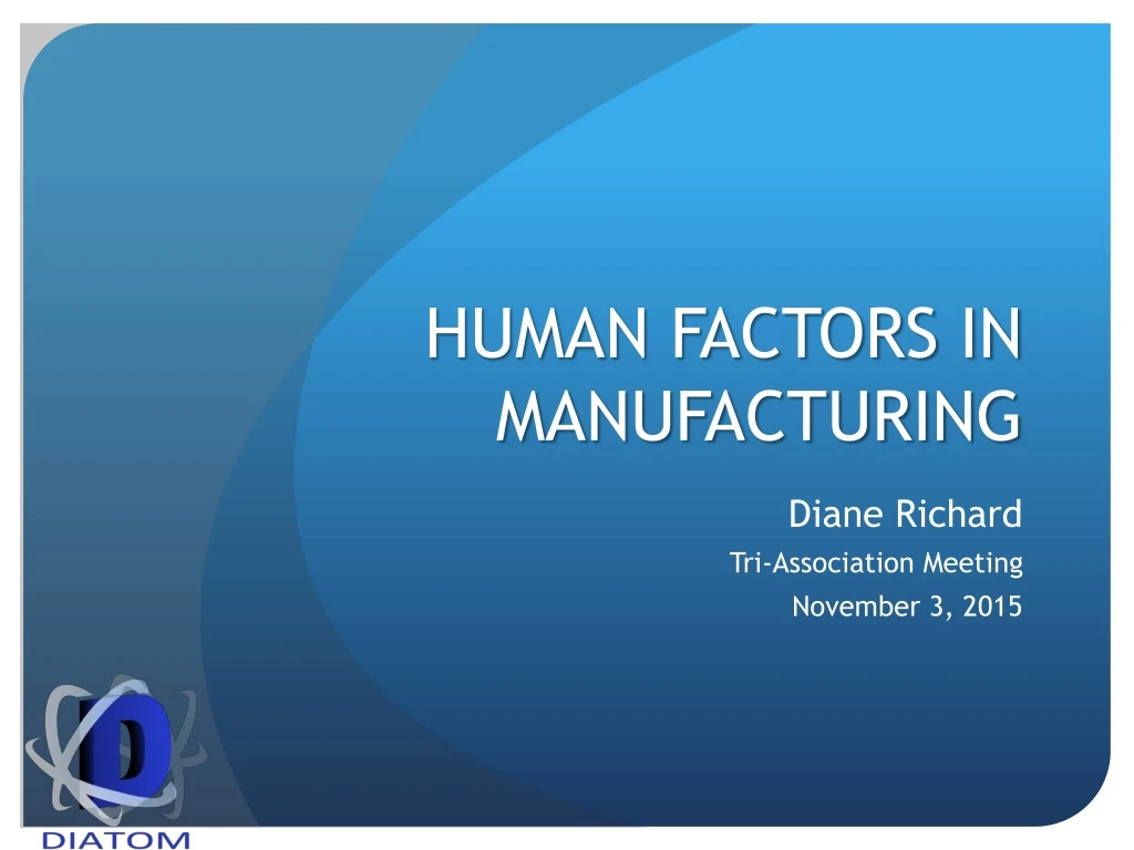 human factors in manufacturing