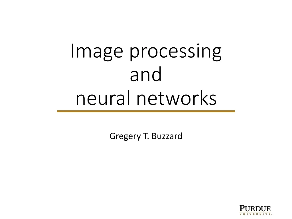 image processing and neural networks