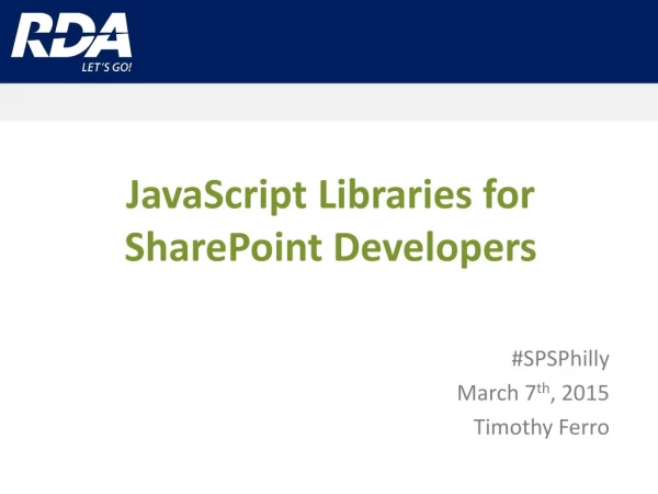 JavaScript Libraries for SharePoint Developers
