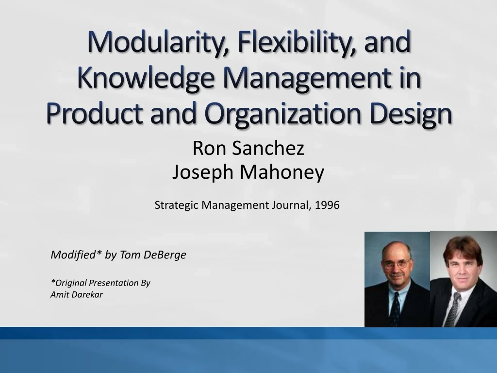 modularity flexibility and knowledge management in product and organization design